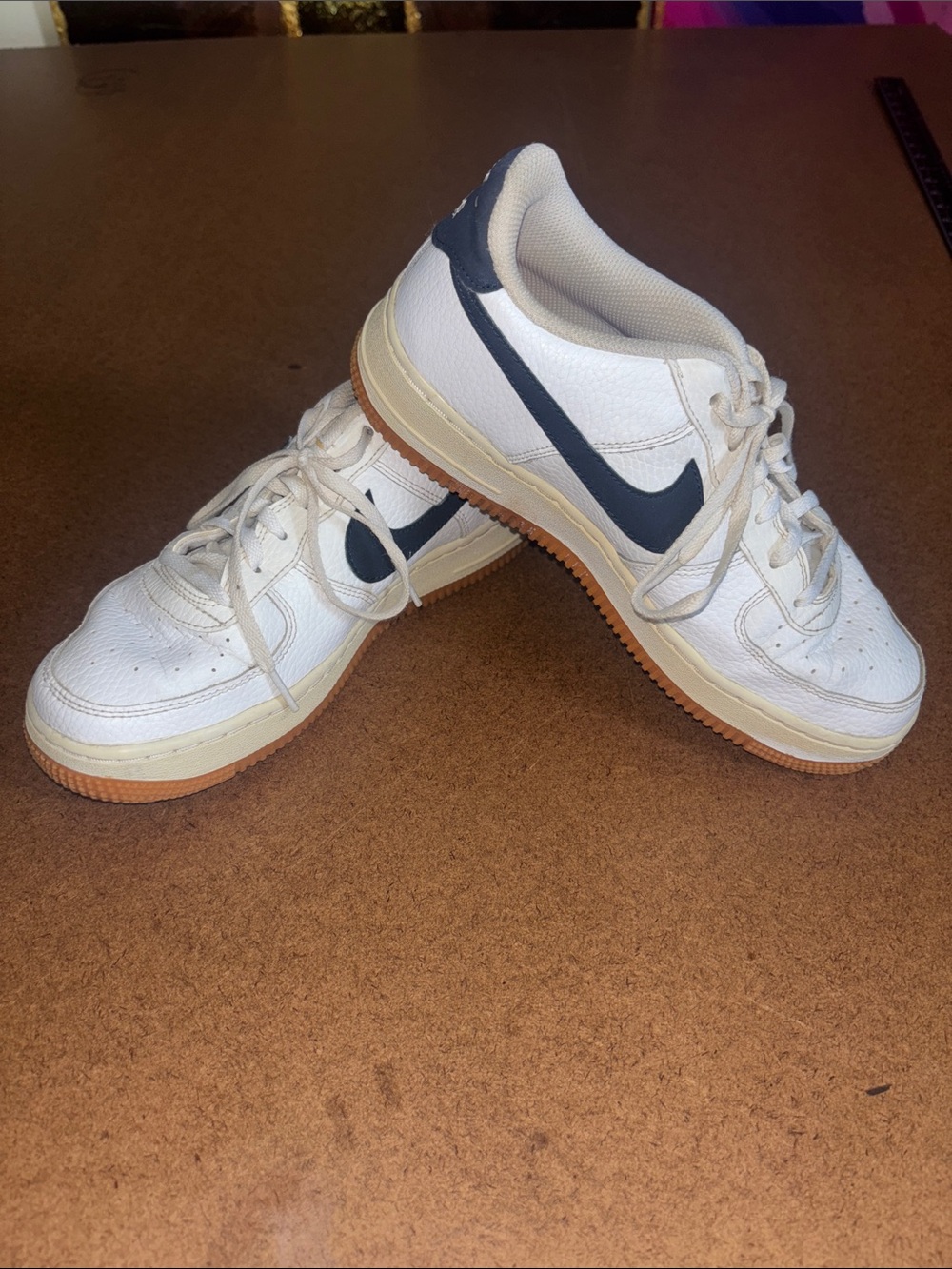 Nike Kids 6Y White and Black Low-Top Sneakers with Gum Sole
